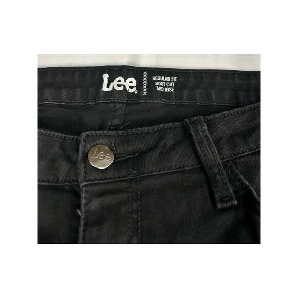 LEE WOMENS  REGULAR FIT BOOT CUT MID RISE JEAN SIZE 14M COLOR BLACK COTTON BLEND - Picture 3 of 9